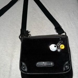 Juicy Couture Black Velvet Crossbody Bag